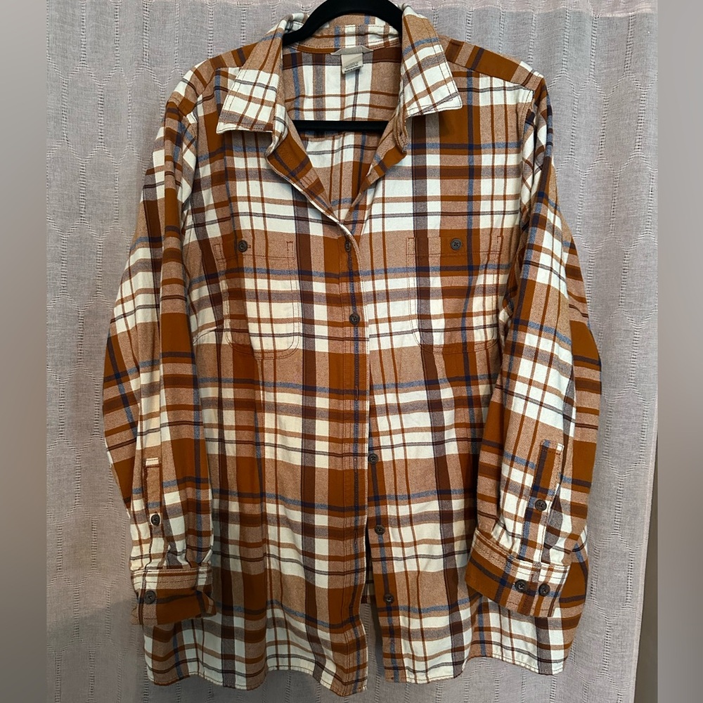 Duluth Trading Co. Women's Plus Free Swingin' Flannel Shirt